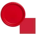 thumbnail image 2 of Unique Industries 9-inch Solid Red Round Paper Dinner Plates (Pack of 24), 2 of 2