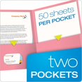 thumbnail image 2 of Twin Pocket Folders, Letter Size, Pink, 25 per Box (57568), Twin pockets hold 50 sheets each By Oxford, 2 of 6