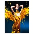thumbnail image 2 of Femme en Jaune avec Bijoux - Impression sur Toile Portrait, 2 of 3