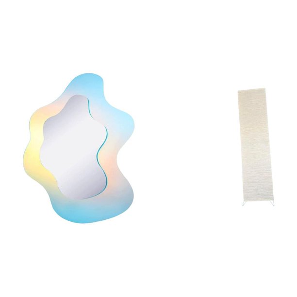 espejo acrílico ondulado,Espejo acrílico ondulado con estética irregular de arcoíris,Pantalla de lámpara de pie,Lámpara minimalista para estudio,Cubierta de luz Iluminación creativa para