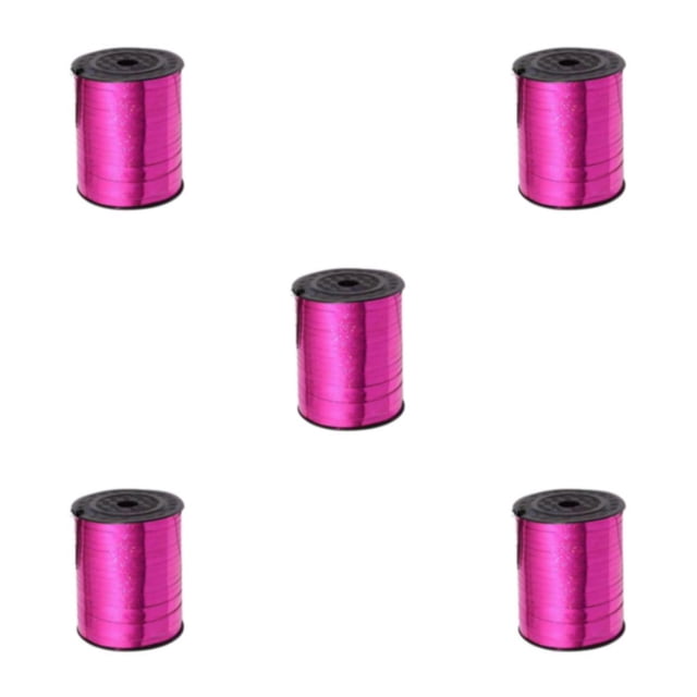 Baohd Golden Curled Ribbon Plastic Sturdy And Durable For Wedding Party Decoration Decoration Ribbon rose red 5Set