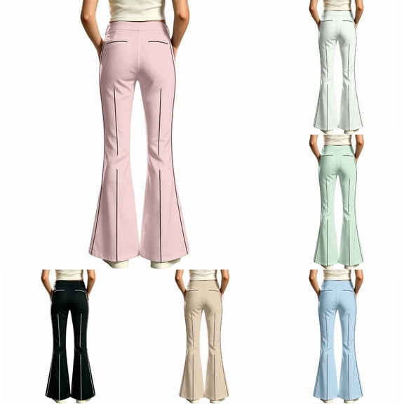Shadoumai Girls Sweatpants Wide Leg Sweatpants Kids Elastic High Waist Baggy Straight Leg Sweat Pants with Pockets for ,9-10 Years