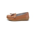 thumbnail image 3 of Rotosw Womens Loafers Round Toe Boat Shoes Flat Flats Nonslip Slip On Moccasins Work Casual Light Brown 8.5, 3 of 7