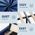 thumbnail image 7 of Full Size Blue Velvet Upholstered Platform Bed Frame with Adjustable Vertical Channel Headboard, Wooden Slats, No Box Spring Needed, 7 of 7