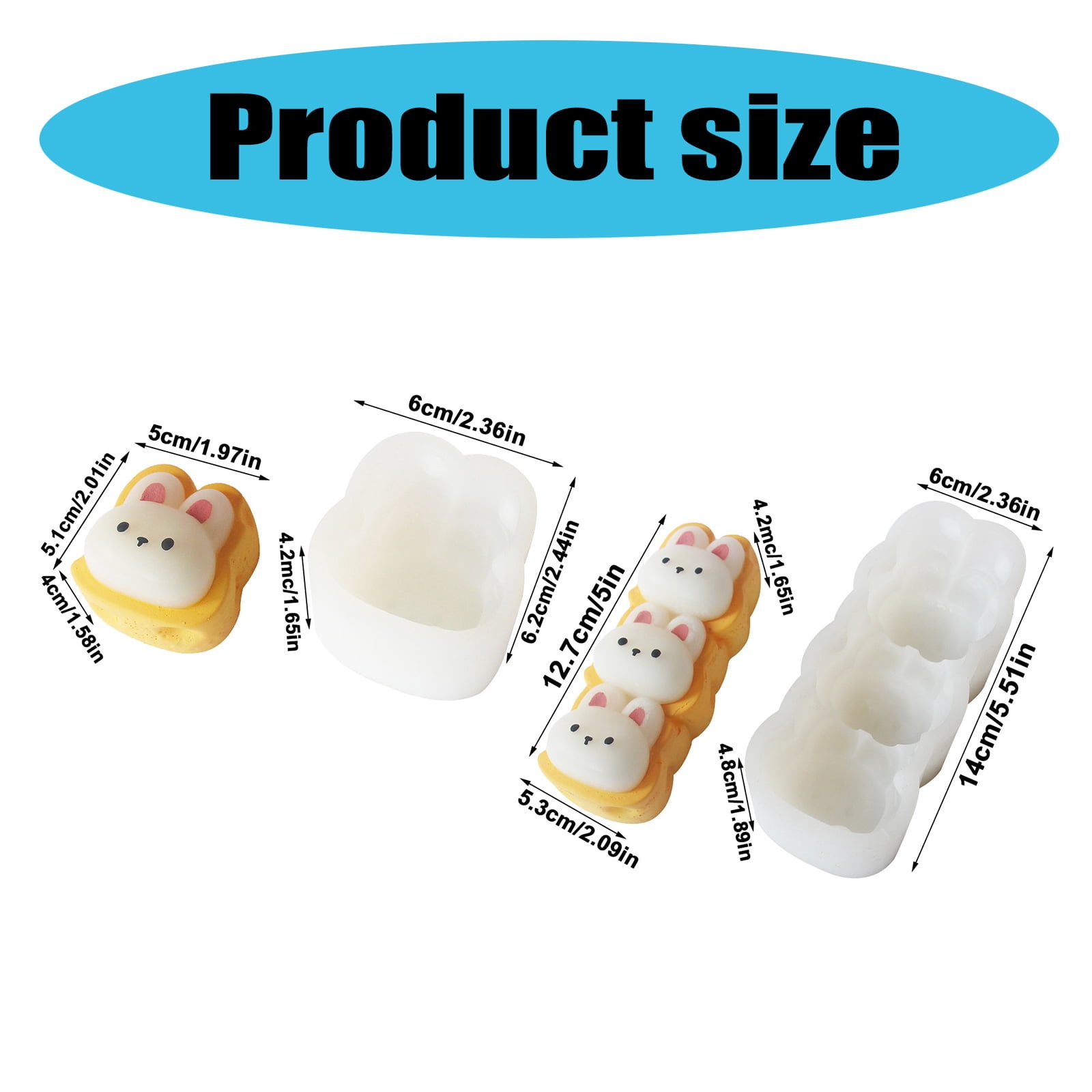 Multipurpose Rabbits Epoxy Molds Flexible Ornament Molds Rabbits Resin Moulds Suitable for Sweet and Handmade Present