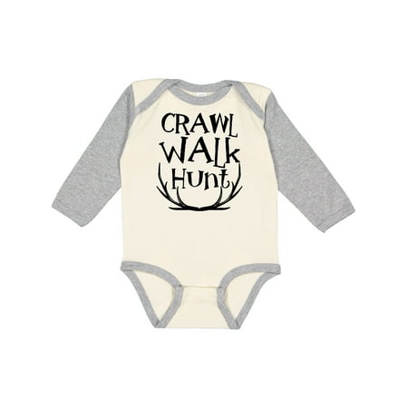 

Inktastic Crawl Walk Hunt Gift Baby Boy or Baby Girl Long Sleeve Bodysuit