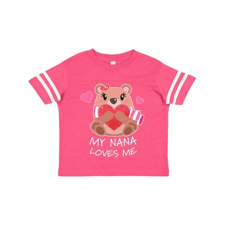 

Inktastic My Nana Loves me- bear and hearts Gift Toddler Boy or Toddler Girl T-Shirt