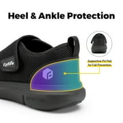 FitVille Diabetic Shoes for Men Wide Width Walking Shoes Sneakers for Elderly Swollen Foot , Black, 9 Wide