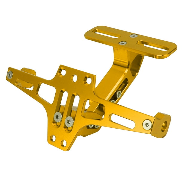 Soporte para matrícula de motocicleta Soporte para matrícula de motocleta de Aleación de aluminio Ajustable y mecanizado cnc de precisión fácil instalación para difamadores