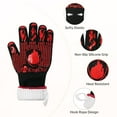 thumbnail image 2 of KingChii BBQ Gloves, 1472°F Heat Resistant Grilling Gloves with Non-Slip Silicone Grip, Long BBQ Oven Gloves for Grilling, Smoking, Cooking, Baking and Frying, Red, 2 of 9