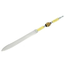 GlassOfVenice Italian Murano Glass Wedding Cake Knife - Gold Purple Stripes