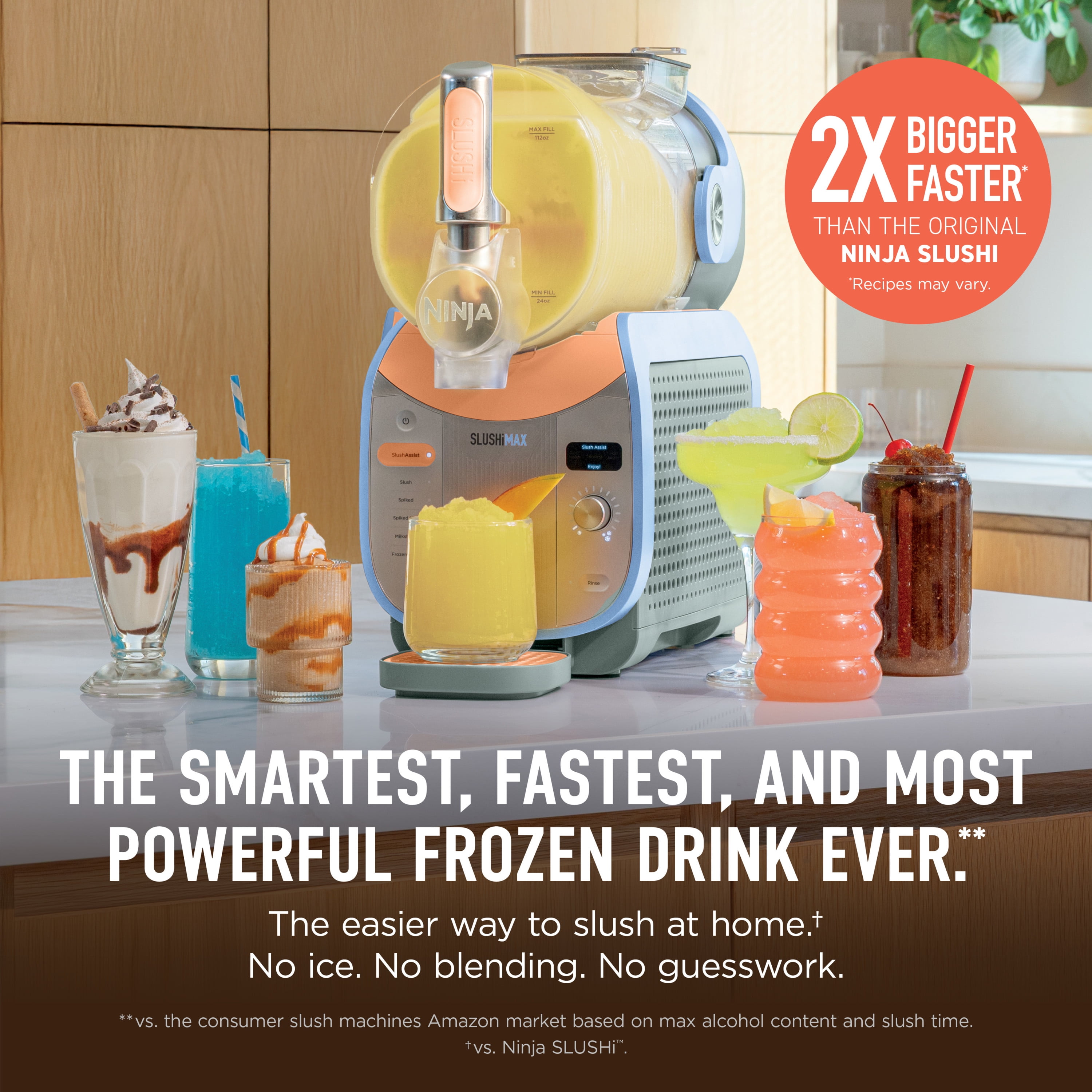Ninja SLUSHi Max 150-Oz Frozen Drink Machine with SlushAssist Technology, 6 Presets, Dishwasher Safe, Party-Sized, Slushy Maker, FS605SG Blue