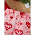 thumbnail image 3 of Aunavey 3Pcs My First Valentines Day Baby Girls Outfit Long Sleeve Romper Heart Bell Bottoms Headband, 3 of 6