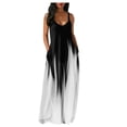 thumbnail image 3 of Femmes Été O-Cou Imprimé Fleurs Sans Manches Grande Taille Pull Robes Longues, 3 of 6
