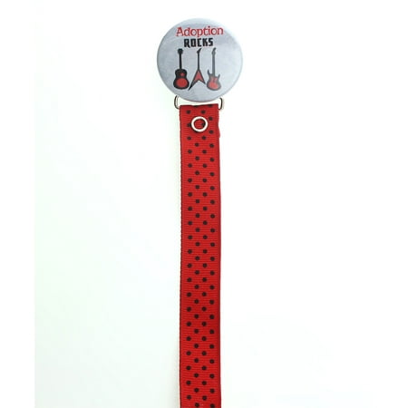 Grey Adoption Rocks Pacifier Clip