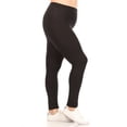 thumbnail image 2 of Women's Plus Size Elastic High Waist Solid Stretch Fitted Leggings, 2 of 4