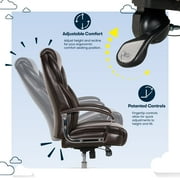 Serta Big & Tall High Back Office Chair, Heavy Duty Weight Rating, Brown Bonded Leather Upholstery
