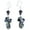 Blue, variant on Sweet Watermelon Cluster of Quartz and Crystals Sterling Silver Dangle Earrings