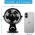 thumbnail image 3 of Gazeled Battery Operated Fan, with 8 Free AA Batteries, 5 Inch Portable Clip On and Desk Power Fan, Quiet USB Powered for Stroller, Camping, Office, Outdoor, 3 of 7