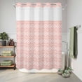 thumbnail image 6 of No Hook Shower Curtain, Pink Boho Shower Curtains for Bathroom with See Through Top Window, Vintage Ethnic Tribe Abstract Art Waterproof & Washable Bath Curtain Stall 48"x72", 6 of 9