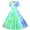 Green, variant on YHAJDS Girls Summer Dance Dresses Tie Dye Print Short Sleeve Button Down Peter Pan Collar Birthday Party Dress Size 5-14 Year