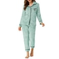 thumbnail image 2 of INSPIRE CHIC Women's Pajama Sets Sleepwear Button Down Soft Night Suit Lounge Sets M Blue, 2 of 7