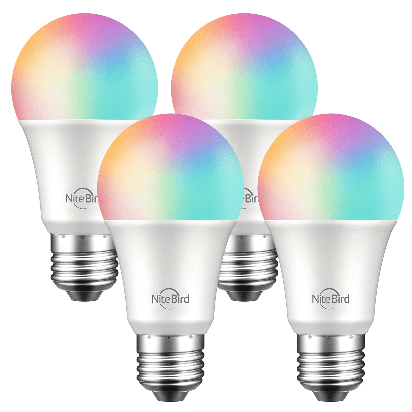 A19 E26 RGBW Dimmable for Alexa/Google/Siri Wifi Smart LED Light Bulb 12W 80W 
