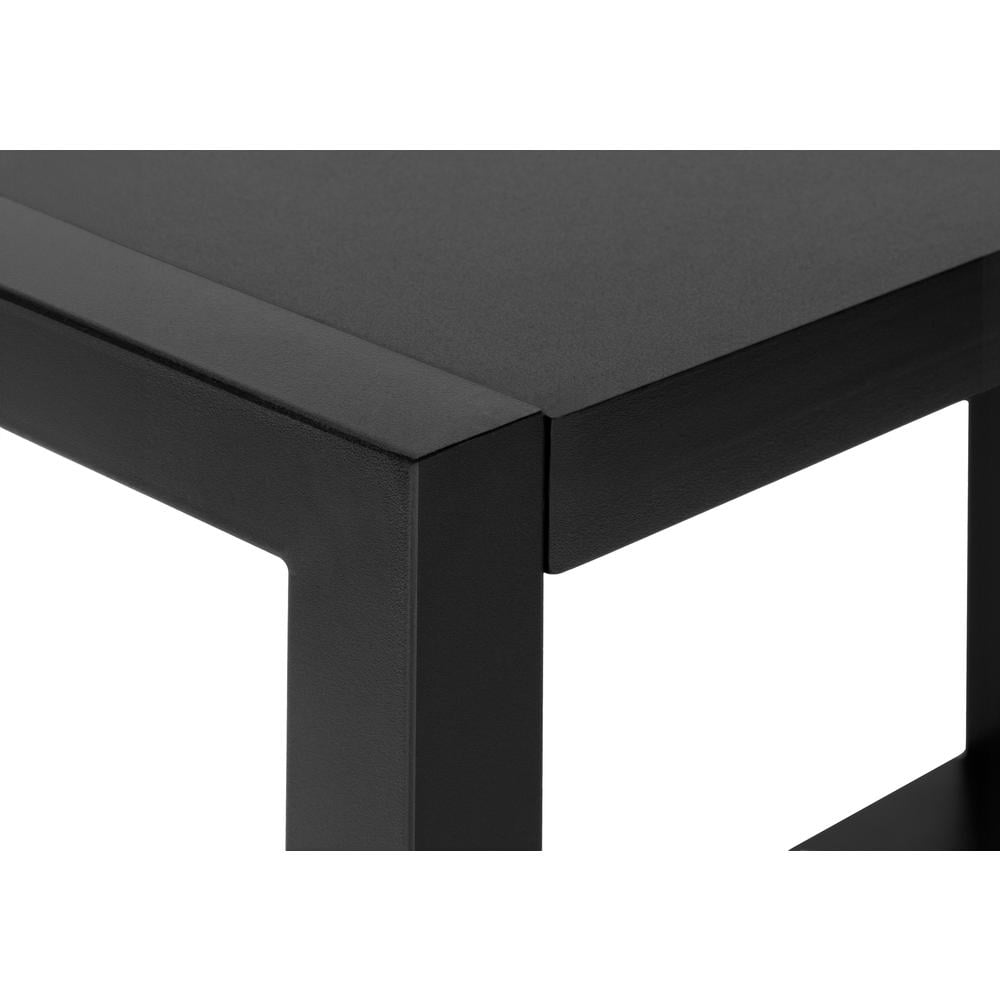 Accent Table Side End Narrow Small 2 Tier Bedroom Metal Black