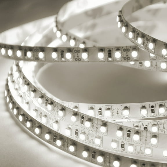 ABI Double Density Cool White Flexible LED Strip Light, 600 LEDs, 5 Meters / 16.4 FT Spool, 12VDC (Adapter Not Included)