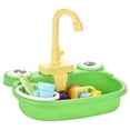 thumbnail image 3 of Children Simulation chen Toys chen Cartoon Frog Educational Birthday Party Interactive Toy Fruit And Vegetable Dish Washing Basin Set , Green, 3 of 8
