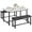 White, variant on Twister.CK 3-Piece Dining Table Set with 2 Upholstered Benches, MDF Top and Metal Frame, Space-Saving Design for Kitchen or Dining Room, Brown