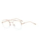 thumbnail image 5 of Sonducket Gafas de lectura de medio marco para hombre, lentes lisos, a la moda, de doble viga, para miopía, para interiores Oro rosa 2piezas, 5 of 6