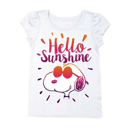 - Snoopy Hello Sunshine Short Sleeve Puff Tee (Toddler Girls)