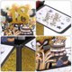 thumbnail image 5 of Uxcell 1 Set Tarjeta de Cumpleaños de Papel Pop-Out con Sobre de Tarjeta de Felicitación Foil Dorado Negro 7.5'' x 7'' Tarjeta de Cumpleaños 18 años, 5 of 7