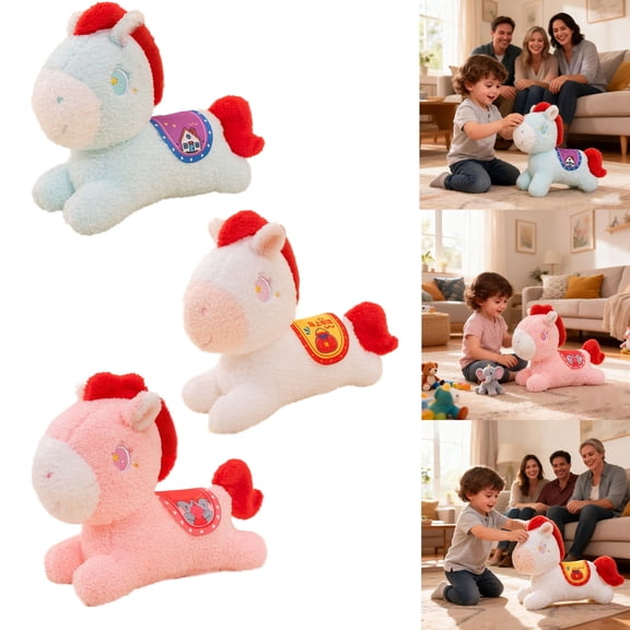 XIAHAO 2026 Year of The Horse Plush Toy Zodiac Horse Plushies, 9.8in Chinese New Year Decorations, Mascot Dolls for Home Office Tabletop Spring Festival Giftsâ1PCS (Pink Luck)
