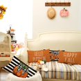 thumbnail image 3 of Fall Decorative Throw Pillow Covers 12 x 20 Inch Set of 4, Stripes Hello Pumpkin Happy Fall Decor Outdoor Farmhouse Pillow Cases for Home Couch (Orange Color) G338-12, 3 of 6