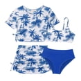 thumbnail image 3 of BXSRUTA Girls 4 Piece Printed Swimsuit Set Quick Dry Tankini Kids Bathing Suits Summer Beach Outfits for Teen Girls, 3 of 7