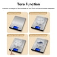 thumbnail image 3 of Mistaha Digital Food Scale 5kg/11lb Rechargeable Digital Kitchen Scale with LCD Display Touch Buttons 7 Units Option 3g/0.1oz Precise Graduation Stainless Steel Digital Scale for Baking Cooking, 3 of 8