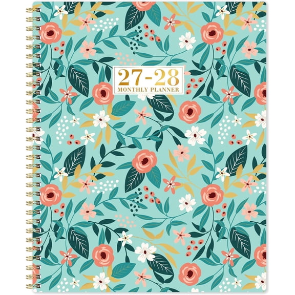 2027-2028 Monthly Planner - 2 Year Planner 2027-2028, Jan. 2027 - Dec 2028 | 9" x 11", 2 Year Calendar 27-28 Monthly Planners with Tabs, Pocket, -wire Binding - Floral