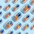 thumbnail image 4 of Red And Blue Electric Pattern Flame Stripe Nail Patch, 4 of 5