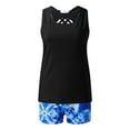 thumbnail image 6 of pimelu Bathing Suit Womens Swimsuits Two Piece Swimsuits for Women Tankini Sets Summer Hawaiian Beach Fashion Tie Dye Print Tank Top Swimwear with High Waist Boyshorts, 6 of 7