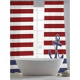 thumbnail image 6 of Anchor Red Semi Sheer Curtains 108 Inch Length 2 Panels Set, Modern Navy Blue White Striped Nautical Sheer Kitchen Curtain Privacy Voile Window Curtain for Living Room Bedroom Rod Pocket Drapes, 6 of 7