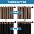 thumbnail image 3 of Turquoize 100% Blackout 84 Inch Long Curtains Back Tab/Rod Pocket Window Drapes 2 Panels, Macchiato, 3 of 5