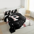 thumbnail image 3 of jejeloiu Initial Letter P Full Size Comforter Sets,Baseball Game Lovers Bedding Comforter Set,Ball Sport Theme Bedding Sets For Kids,Breathable Bedroom Decoration Reversible,3-Piece, 3 of 8