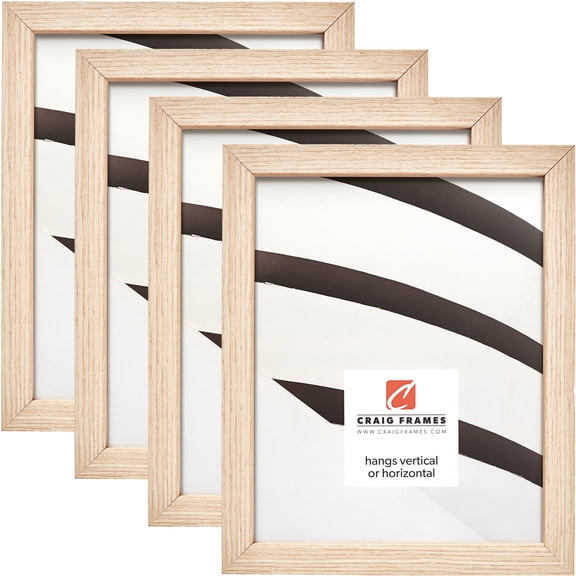 Craig Frames Farmhouse Essentials Tall, 8x10 inch Picture Frame, Natural Nordic Oak, Set of 4