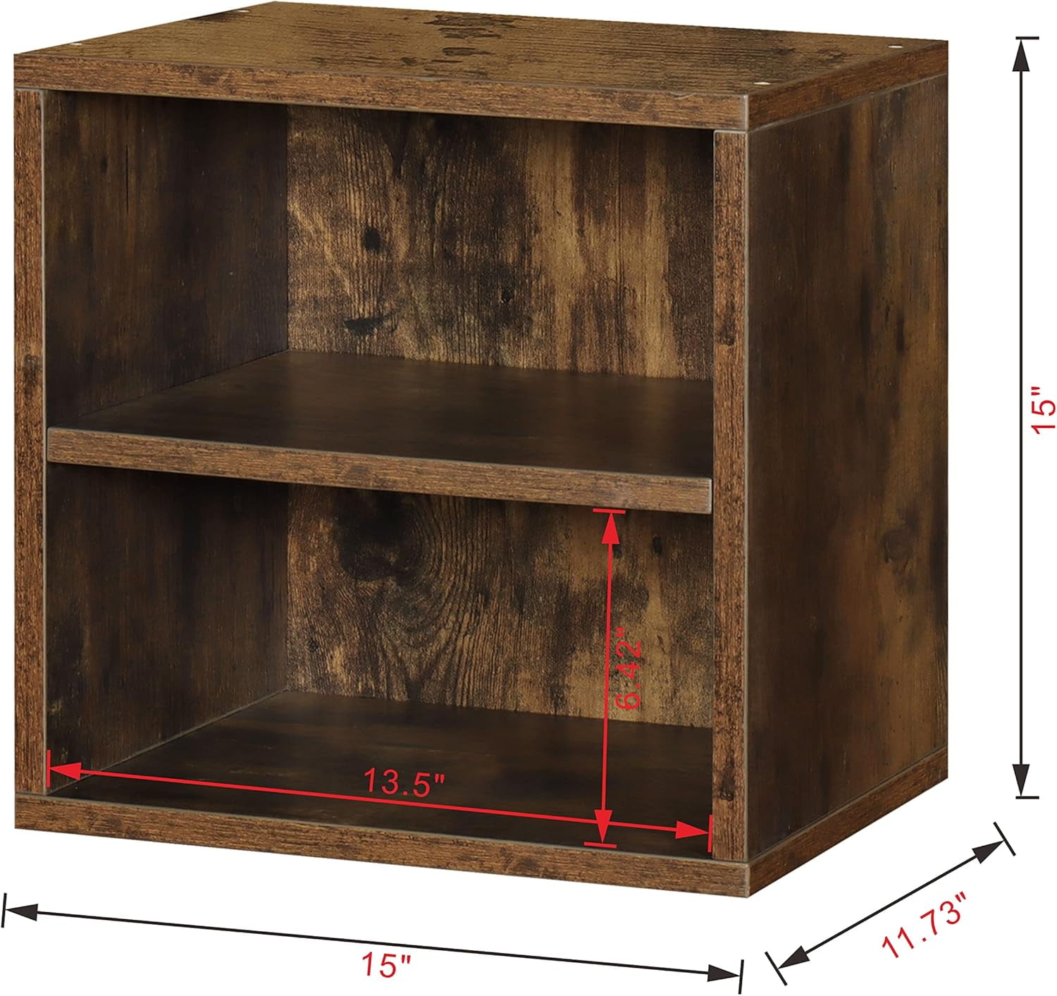 Magic DIY Cube Storage Organizer Stackable Cubes for Home Books Clothes Toy -Modular Cubby Storage System -Stackable Storage Cubes-Bookcase Closet (Antique Brown, 1 Layer Cube)
