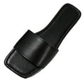 thumbnail image 1 of Black Womens Casual Square Toe Exposed Toe Flat Sandals For Spring And Summer All-Match Outdoor Beach Wear Slip-On Comfortable Size 43, 1 of 8