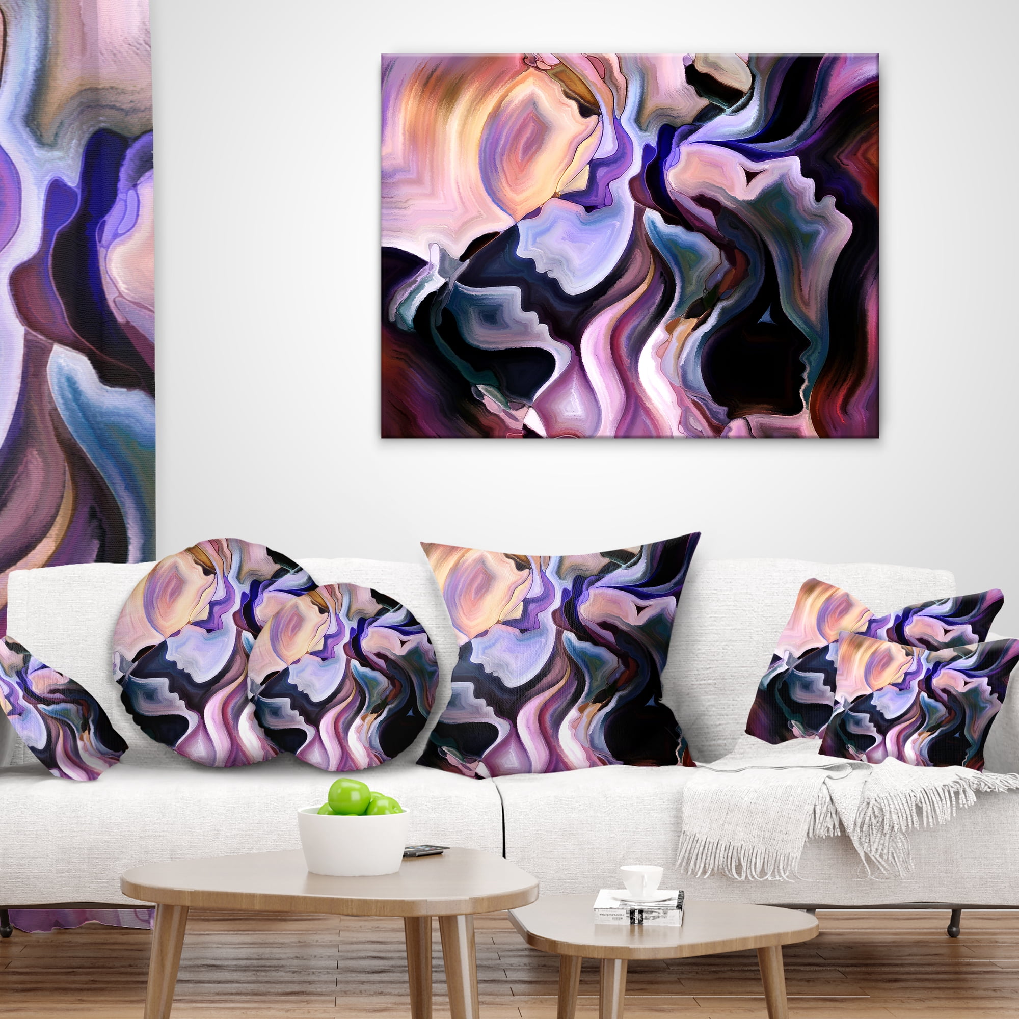 Designart Voyages to Inner Self - Abstract Throw Pillow - 16x16