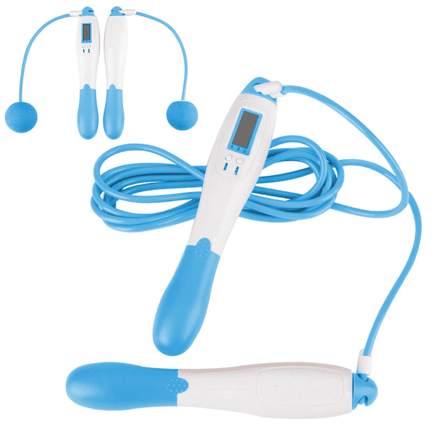 Comba para saltar con contador digital, comba de velocidad, cuerda de acero con revestimiento de PVC, comba con contador de calorías y asas antideslizantes para entrenamiento, fitness para niños y