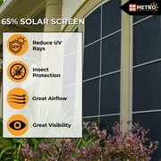 65% Solar Insect Screen Mesh Kit - (60 in x 100 ft) - Solar Screen Roll for Window, Patio, More